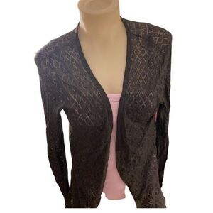 Bellini Open Cardigan - M black.  ,cotton , open fronf , lightweight